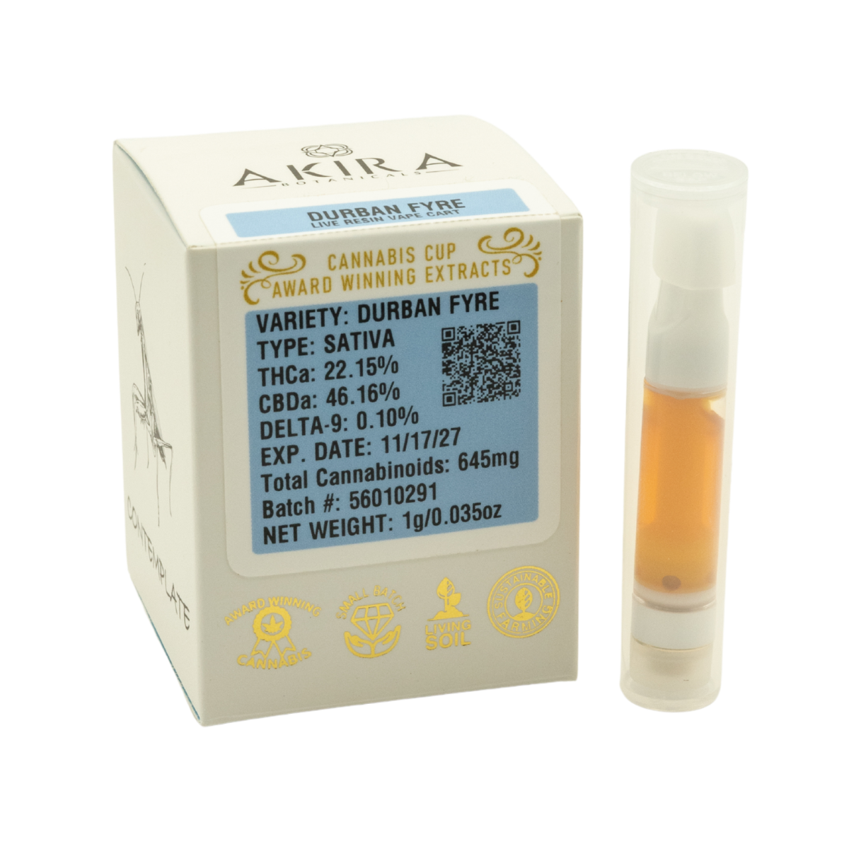 Durban Fyre Live Resin THCa/CBD Cart 1g