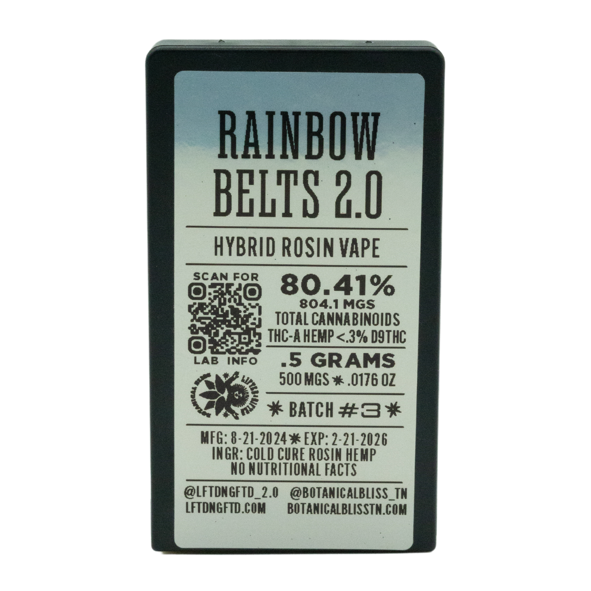 Rainbow Belts 2.0 0.5g Rosin Cart