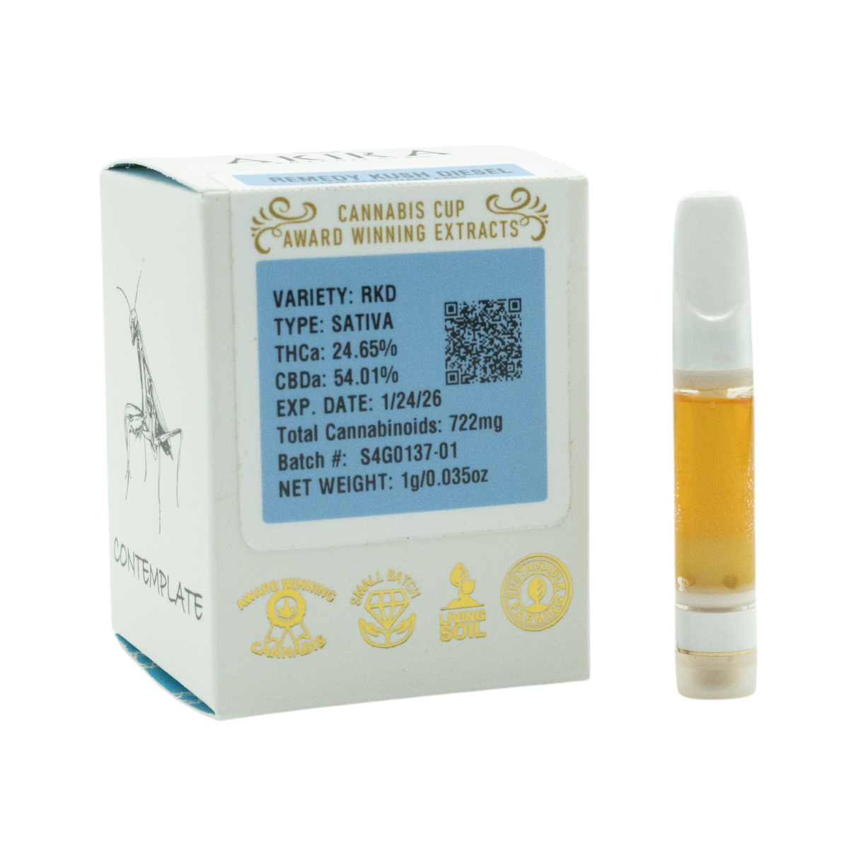 Remedy Kush Diesel 1g Live Resin Cart (CBD+THCa)
