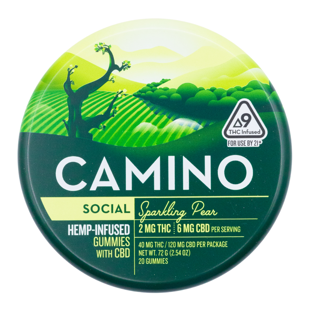 SOCIAL Sparkling Pear 2mg THC Gummies