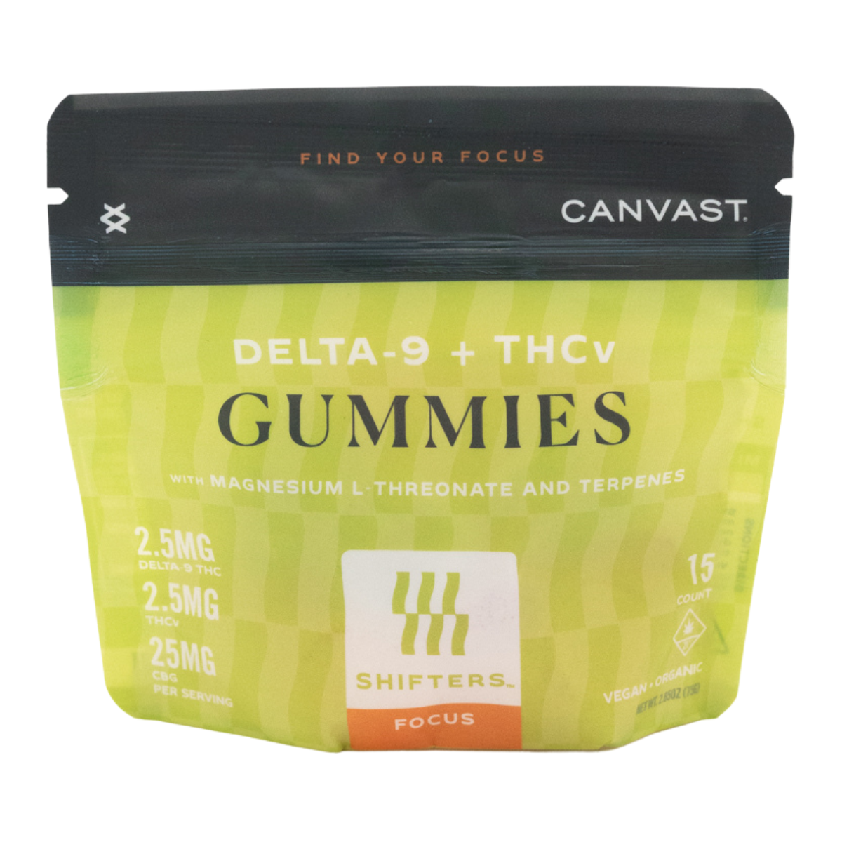 Shifters Focus Delta-9 + THCv Gummies