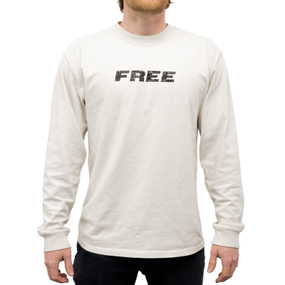 "Free Your Mind" Faded Bone Long Sleeve Tee