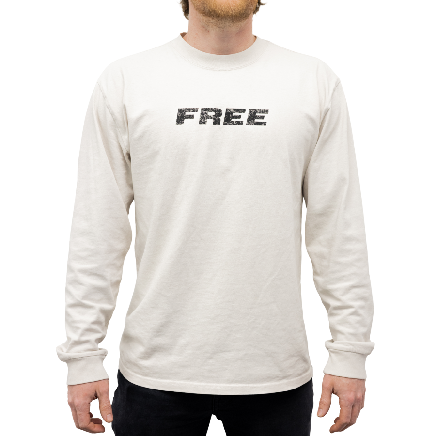 "Free Your Mind" Faded Bone Long Sleeve Tee