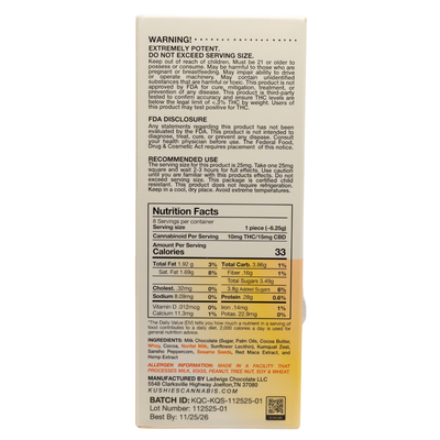 Kushies x Perfect Plant 200mg THC Chocolate Bars - Kumquat Sansho