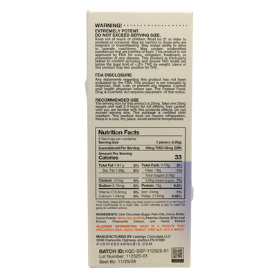 Kushies x Perfect Plant 200mg THC Chocolate Bars - Shiso Peach